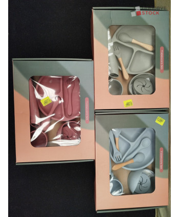 Set de repas en silicone -...