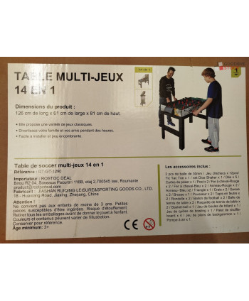 Table Multi-Jeux - 2 pièces